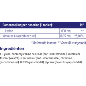 2x Vitakruid L-Lysine 1000 mg - 33.44 euro