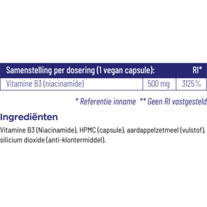 Vitakruid Vitamine B3 Niacinamide 500 mg - 12.65 euro