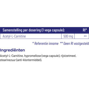 Vitakruid Acetyl L-Carnitine 500 mg - 26.55 euro