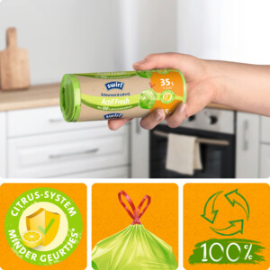 Swirl Vuilniszakken met Trekband Geparfumeerd Actif Fresh 35 liter - 3.29 euro