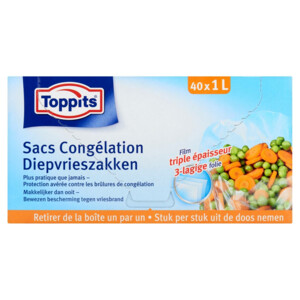 3x Toppits Diepvrieszakjes 1 liter - 8.21 euro
