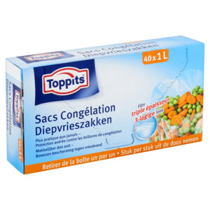 3x Toppits Diepvrieszakjes 1 liter - 8.21 euro