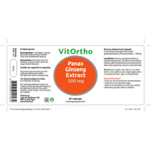 Vitortho Panax Ginseng Extract 500 mg - 15.95 euro