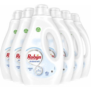 6x Robijn Vloeibaar Wasmiddel Stralend Wit 20 Wasbeurten - 23.99 euro