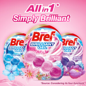 11x Bref Toiletblok Brilliant Gel Spring Rain - 20.39 euro