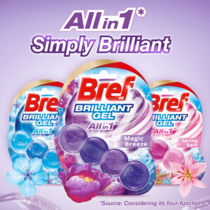 11x Bref Toiletblok Brilliant Gel Magic Breeze - 19.2 euro