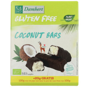 3x Damhert Coconut Bars Glutenvrij BIO - 9.78 euro