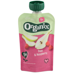 6x Organix Knijpfruit 6+m Peer & Framboos BIO - 8.43 euro