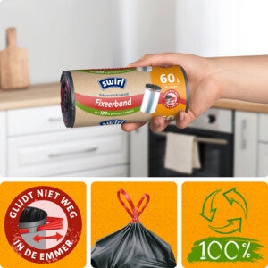 6x Swirl Pedaalemmerzakken met Fixeerband 60 liter - 19.19 euro