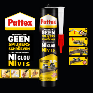Pattex Geen Spijkers & Schroeven Montagekit Hout - 9.85 euro