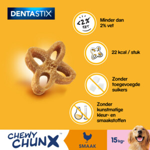 5x Pedigree Dentastix Chewy Chunx Hondensnacks Maxi Kip 68 gr
