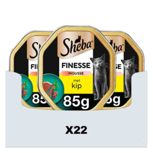 22x Sheba Finesse Kattenvoer Natvoer Mousse Kip Kuipjes