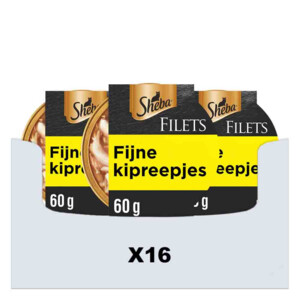 16x Sheba Filets Kattenvoer Natvoer Kipfilet Stukjes in Saus