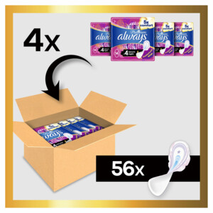 4x Always Maandverband Platinum Secure Night - 73.65 euro