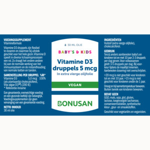 Bonusan Vitamine D3 Baby's en Kids - 13.07 euro