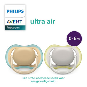 Philips Avent Fopspeen Ultra Air 0-6 mnd Beige Grijs - 7.99 euro