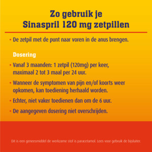 Sinaspril Paracetamol 120mg Zetpil - 4.89 euro