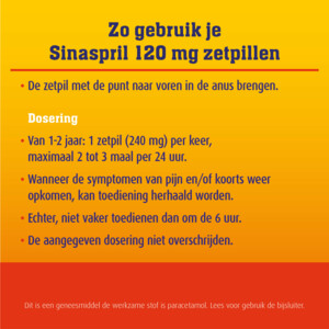Sinaspril Paracetamol 240mg Zetpil - 4.89 euro