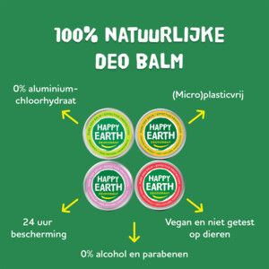 6x Happy Earth 100% Natuurlijke Deodorant Balm Floral Patchouli - 51.87 euro