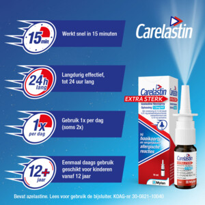 Carelastin Extra Sterk Azelastine Neusspray bij Hooikoorts - 16.25 euro