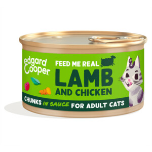 18x Edgard & Cooper Kattenvoer Chunks Lam - Kip 85 gr