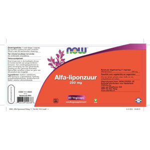 NOW Alfa-liponzuur 250 mg - 31.55 euro