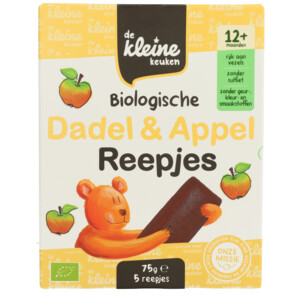 3x de Kleine Keuken Bio Dadel & Appelreepjes - 10.3 euro