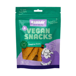Braaaf Sticks Hondensnack Pompoen 6 cm