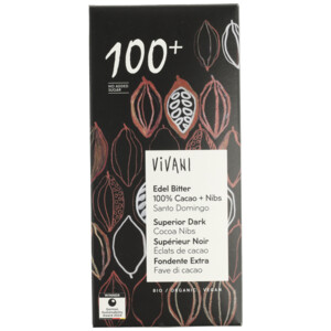 Vivani Chocoladereep Puur 100+ % Cacao - 3.95 euro