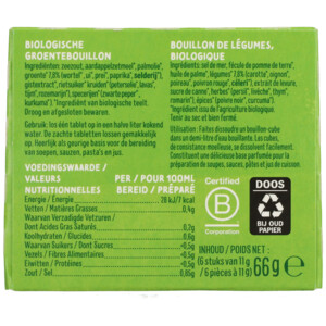 Zonnatura Groentebouillon Tabletten  Biologisch - 1.75 euro