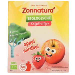 3x Zonnatura Knijpfruit Appel/Aardbei Biologisch - 12.42 euro