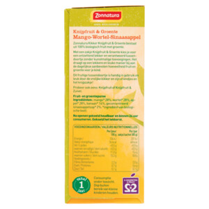 Zonnatura Knijpfruit Groente     Mango/Wortel/Sinas Biologisch - 4.19 euro