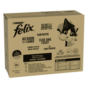 Felix Elke Dag Feest Mix Selectie in Gelei 80 x 85 gr