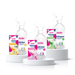 Sorbo Fles + Sachet Badkamerreiniger - 3.79 euro