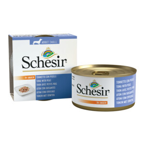 14x Schesir Hondenvoer Tonijn Erwten in Saus 85 gr