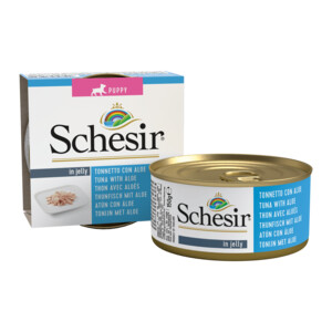 10x Schesir Hondenvoer Puppy Tonijn Aloe in Gelei 150 gr