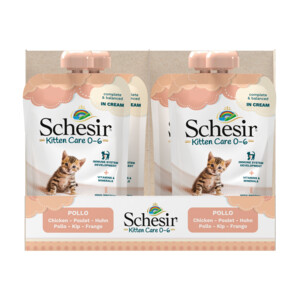 20x Schesir Kattenvoer Kitten 0-6 Kip in Cream 150 gr
