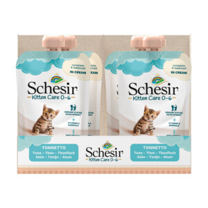 20x Schesir Kattenvoer Kitten 0-7 Tonijn in Cream 150 gr