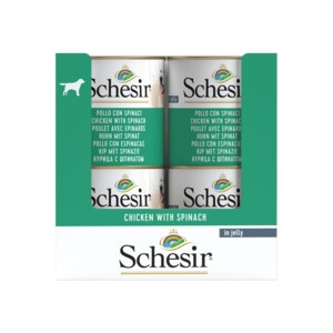 16x Schesir Hondenvoer Kip Spinazie in Gelei 285 gr