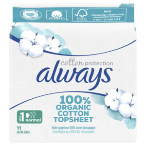 Always Maandverband Bio Cotton Protection Ultra Normal met Vleugels - 3.09 euro
