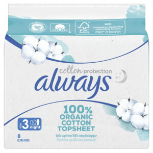 Always Maandverband Bio Cotton Protection Ultra Night met Vleugels - 3.09 euro