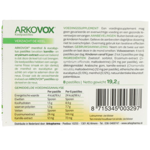 Arkopharma Keelpastilles   Menthol & Eucalyptes - 1.65 euro