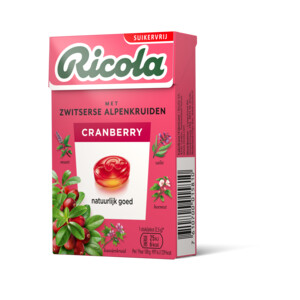 6x Ricola Keelpastilles Cranberry Suikervrij Doosje - 16.12 euro