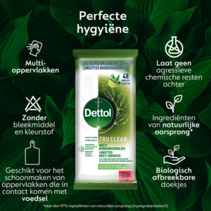 Dettol Reinigingsdoekjes Tru Clean Eucalyptus & Lime - 4.39 euro