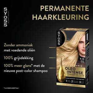 2x Syoss Oleo Intense Haarverf 9-10 Stralend Blond - 18.25 euro
