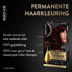 3x Syoss Oleo Intense Haarverf 3-22 Midnight Bordeaux - 50.34 euro