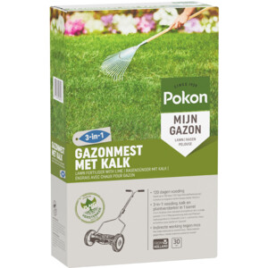 3x Pokon Gazonmest voor 30m2 met Kalk - 38.63 euro