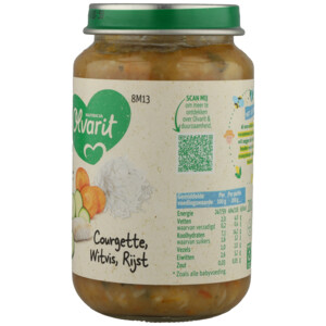 6x Olvarit Maaltijd 8+m Courgette, Witvis & Rijst - 12.17 euro