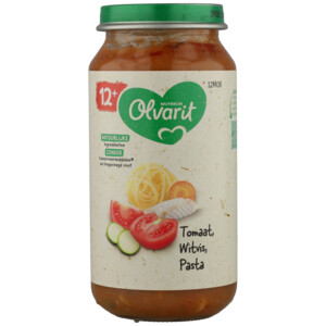 6x Olvarit Maaltijd 12+m Tomaat Witvis Pasta - 13.65 euro