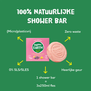6x Happy Earth 100% Natuurlijke Shower Bar Lavender Ylang - 39.15 euro